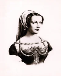 Portrait of Claude de France Queen of France, engraving