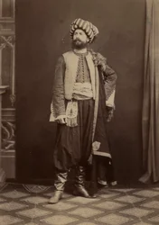 Portrait of a Man in Traditional Tunisian Dress Taken During the Expedition in Tunisia