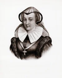 Portrait of the Queen of France Marie Stuart, 19th Century Engraving