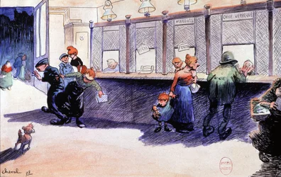 Post Office in Paris with Counters