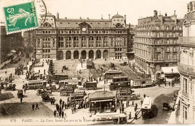 Postcard/Gare Saint Lazare/Paris/Seine/Ile de France/France
