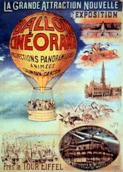 Poster The Great Attraction New Exhibition Near the Eiffel Tower Balloon Cineorama