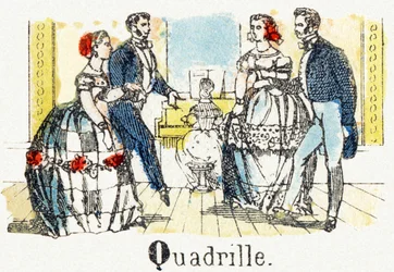 Q: Quadrille - Child Entertainment Alphabet circa 1890 (lithograph)