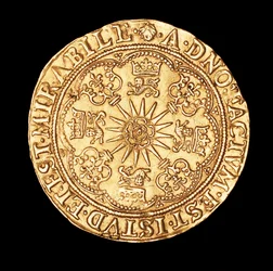 Rare Coin, England Gold Spur Ryal, Tudor Rose on Spur Rowel