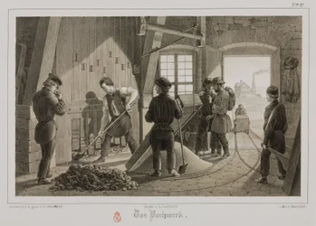 Pounding the ore, Germany, c 1851
