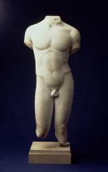 Roman Male Torso of a Youthful Figure, After a Polyclitan Bronze Original of the 5th Century BC (Front View) c.01st Century AD