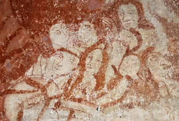Romanesque art: The Chapel of St. Catherine, Voute in the cradle breeze, the Childhood of Christ, the Passion, the Last Judgment and Christ in the Majestic. Frescoes of the church of Notre Dame d