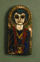 Rounded Plaque, Depicting Christ or a Saint, Late 9th Century