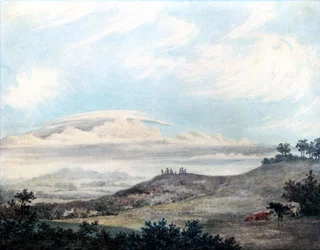 Rural landscape and cloud study by Luke Howard, c 1808-1811