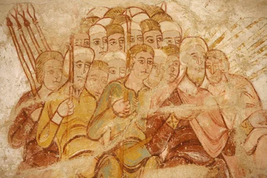 Saint-Savin Abbey Painting: Abraham and His Followers Fighting, Saint-Savin-sur-Gartempe, France