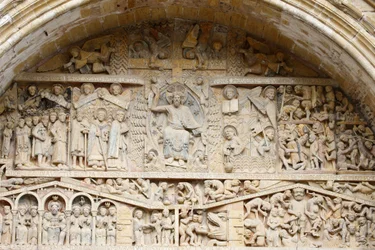 Sainte Foy abbey church tympanum: Christ in Glory & Last Judgment, Conques, France