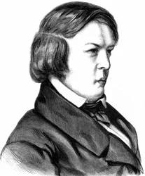 Robert Schumann, German composer (Wood engraving about 1860)
