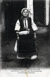 Serbia, Florina: Portrait of a Macedonian Girl in National Costume - Postcard 1914-1918