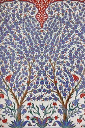 One of the 80 Iznik Panels - Highly Decorated Ceramic Tiles Popular in the 16th Century - Which Feature Distinctly in Istanbul