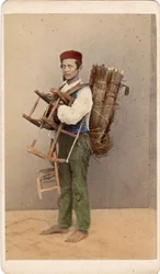 Small Trades: Portrait of a Young Chair Refiller, Venice - 19th Century