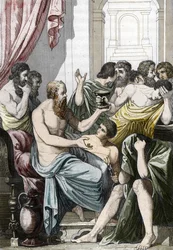 Socrates condemned to drink hemlock