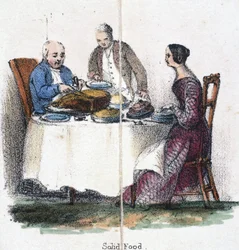 Solid food, c 1845