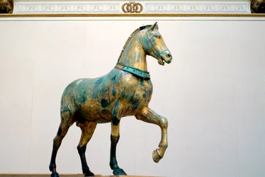 Statue of one of the four triumphal quadriga horses of San Marco