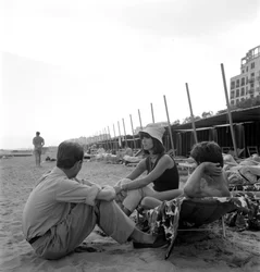The Actress Elsa Martinelli at Venice Lido Beach - 1964
