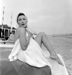 The Actress Gianna Maria Canale at Venice Lido Beach - 1955