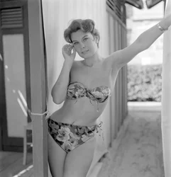 The Actress Pina Bootie at Venice Lido Beach - 1957