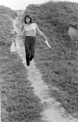 The Singer Juliette Greco in Malamocco (Venice) - c. 1965