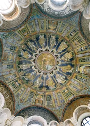 The Baptism of Christ surrounded by the Apostles, from the vault of the central dome
