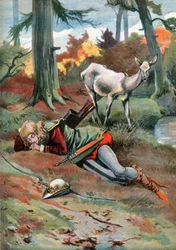 The Doe in the Woods (Illustration, ca. 1910)