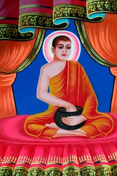 The Life of the Buddha, Siddhartha Gautama. Soc Po Lok buddhist temple. Chau Doc. Vietnam.