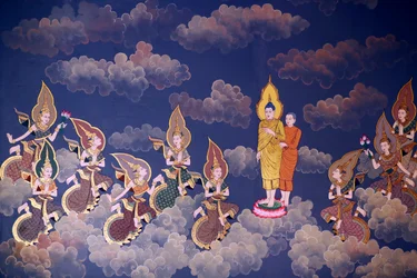 The Life of the Buddha, Wall fresco, Wat Botum temple, Phnom Penh, 2022