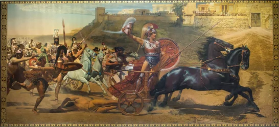 The Triumph of Achilles - Painting in the Achilleion Palace, Corfu - The Triumph of Achilles painting in the Achilleion Palace, old town of Corfu, Ionian Islands, Greece, Europe