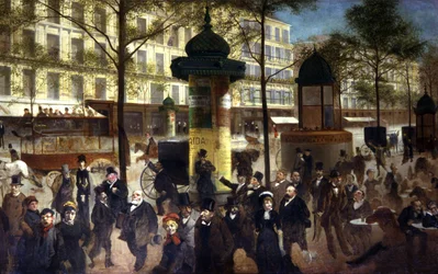The Crowd on Italiens Boulevard in Paris, c. 1900