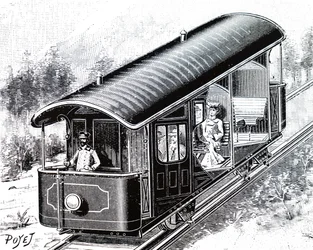 The Electric Car on the Vesuvius Funicular Railway