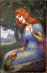 The Frog King Tends a Pearl to the Princess