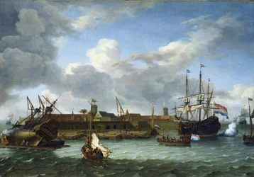 The island of Onrust, off the coast of Batavia, equipped with all the infrastructures necessary for commercial activities and maintenance of the vessels of the Dutch East India Company