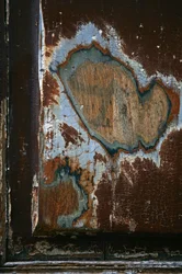 Time marks. Abstract art showing forms as a witness of passing time. Traces on wood. Photography by Michel Lunardelli