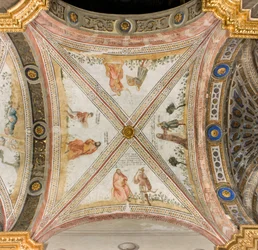 Transept South Third West Span, Isaac Asks Esau to Bring Him Game, Rebecca Dresses Jacob with Clothes of Esau, Jacob Mistaken for Esau Gives Food to Isaac, Esau Returns with Game