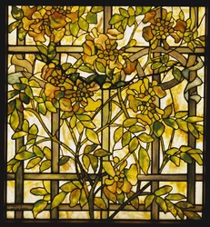 Trumpet Vine glass window, Tiffany Studios