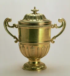 Two-handled cup and cover, by Jacob Margas, London