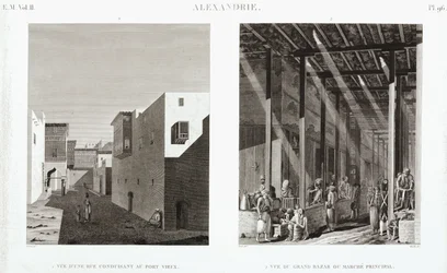 Two views of Alexandria, Egypt, c 1798