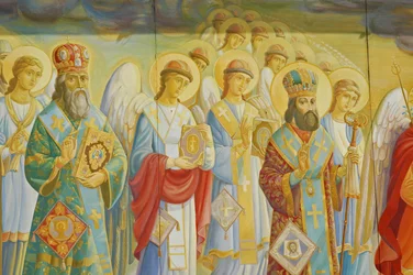 Ukraine, Kiev, St Michael’s Orthodox Monastery (orig1108, reconst. 2001), external fresco