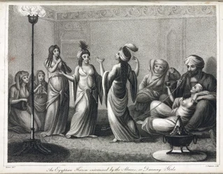 An Egyptian harem, animated by dancers and almees