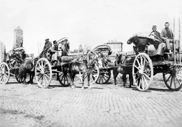 United Kingdom: Wine Carts at a Vineyard, France, c1890