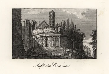 View of the Amphitheatrum Castrense and Aurelian Walls, Rome