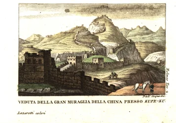 View of the Great Wall of China near Kou-Pee-Keow, at the Pass Between China and Eastern Tartary. From Samuel Holmes