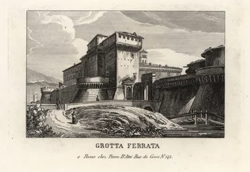View of the Roman Castle Town of Grottaferrata, Rome