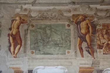 View of the fresco by Sisto Badalocchio Rosa, Bentivoglio Palace, Gualtieri, Emilia Romagna, Italy