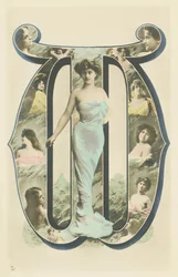 W: photo-portrait of woman standing in a blue drape