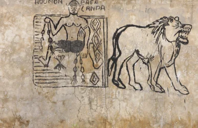 Wall Painting Depicting a Voodoo Sorcerer, Lome, Togo
