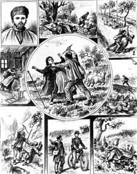 The Vacher Affair, in France in the late 19th century, one of the first serial killers, in 1895-1898, engraving